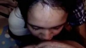 Amateur dark haired Mexican harlot was too greedily while sucking me