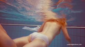 ”Sexy hot girl Melisa Darkova dressed underwater”