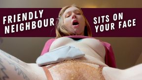 POV hairy neighbour gives face sitting lesson - GFE girl next door with big red bush sits on your face - body hair, ginger bush, ginger pubes, natural redhead uses your face for pleasure