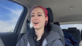 my 1st public drive-thru vibrator orgasms! cumming in my car then i get my pussy licked, ass eating, doggy style tight teen pussy sex! smoking and cumming hard pussy pounding fucking!