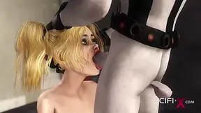 Hot sex in the sci-fi lab. A sexy Chick gets fucked by an android monster