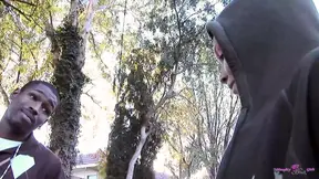 Black beauty in high heels seduces and shows her pussy