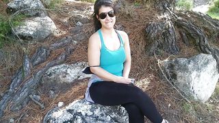 "(Public blowjob) Outdoor flashing and sucking dick in the mountain"