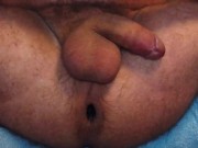 DaniSlaveSteS Anal Orgasm prostate No Hands Butt Plug Cum Hands free cumshot with plugged ass hole