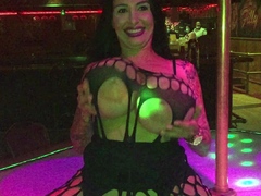 Hot brunette solo babe Korina Bliss in a pink bra