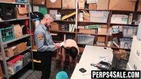 Twink suspect takes bareback pounding from horny officer