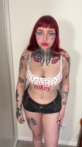 Curvy bimbos show off their bodies in a solo striptease