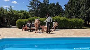 Multiple caning at the pool Full Clip _Mistress Lunatika