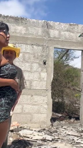 Beautiful, busty, and big-assed MILF stepmom fucks the construction worker.   Clip 1
