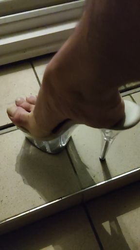 Trying on new heels