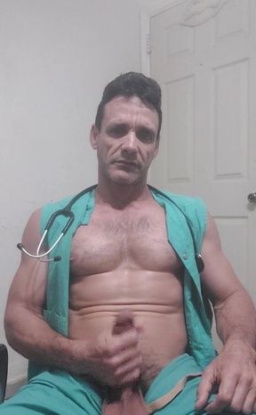 Muscular Doctor Masturbating to Cure You