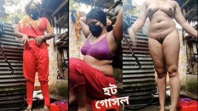 Bangladeshi Hot Village Bhabi in Bathroom. Shower Naked of Desi Stunning Bhabi.