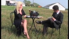 Threesome in the Stable with a White Cock and a Black One