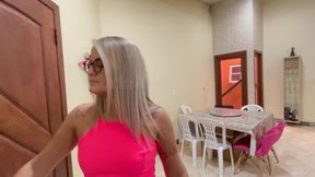 Sucked my thick cock while her husband was at the motel with another