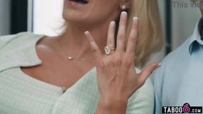 Stepmom's Secret: Mature Blonde Explores Taboo Desires with Her Stepson