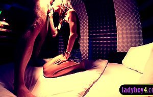 Teen ladyboy Kitty fucks a guy anal after sucking his big cock for a while