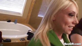 Hot big tittied blonde will get your dick wet in POV