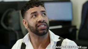 Mateo Zagal keeps his job by taking his beefy boss Jason Varios cock