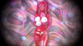 Goon for my red shiny PVC covered body - GOONER, GOONING, GIMP, ASMR, MASK
