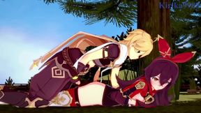 Intense 3D Hentai Sex With Amber, Amy, and Aether From Genshin Impact