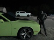 hump and cum on green muscle car