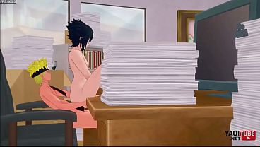 Naruto Boruto Yaoi - Naruto fucks Sasuke in Hokage office - Asian Japanese Manga Anime Game Gay Porn