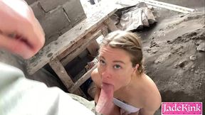 Pervert worker used and fucked me on a construction site