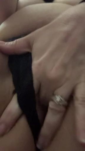 Black Lace Crotchless Panties as I Edge for Daddy Volume up