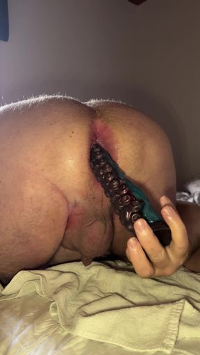 Grandpa Fucking with a Dildo and Sucking Sound