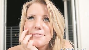 Satisfying blonde gets facialized on casting