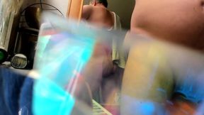 French guy proudly displays his massive shaft on webcam post-shower