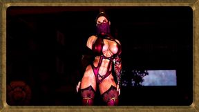 Muscular thick Mileena tempts you to serve her in exchange for hot night