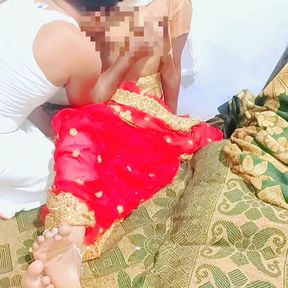 Desi couple sex In Red saree