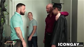 Sexy college graduate pounding his room mates tight ass