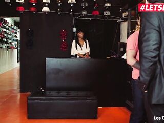 LETSDOEIT - Sexy Black Teen Banged Hard By 2 Boys In Her Store