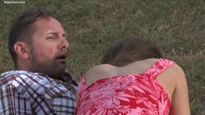 Couple do one on one anal sex outdoor