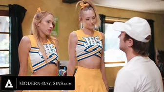 Teen Cheerleaders Kyler Quinn & Khloe Kapri Swap Coach's Massive Cum Load