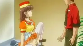 Menu XXL 3 - Burger shop manager bangs anime teen employee in bathroom