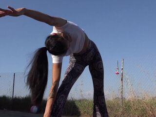 Close Up Feet Whilst Doing Yoga With Viva Athena During Covid-nineteen