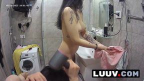 LUUV. Tattooed Alice and Lucien film their morning bathroom routine for subscribers, keeping the reality show rules