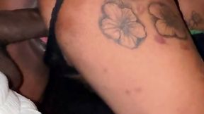 Round ass tattooed ebony blonde gets fucked by BBC