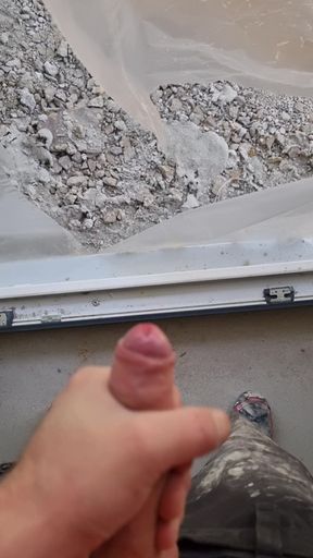 Risky cum on work