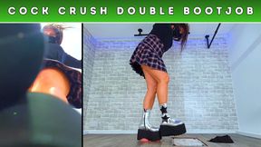 Crushing & Draining Your Cock & Balls TWICE Under My MONSTER Platform Boots (251) - Split Worm Cam - Trample Trampling CBT Ballbusting Shoejob Bootjob