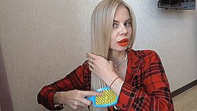 Blondie's silky long hair! MP4