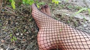 Delicious arches pronounced with fisherman network stockings (3)