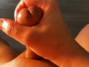 【無修正】エロASMR！媚薬オイルでパイパンちん◯を精子まみれにしてみた
