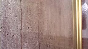Bollard Grinding Slut Drools in Lesbian Shower Orgy