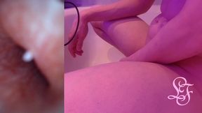endoscope pov inflated bladder - pissing in the bathub