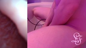 endoscope pov inflated bladder - pissing in the bathub
