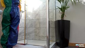 Double-layered Pvc Rainwear & Wetsuit: Soaked, Soapy Shower Play